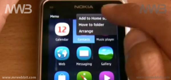 home screen di symbian 3 belle su nokia n8