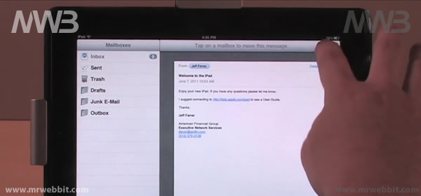 leggere e inviare email con iPad