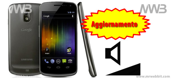 aggiornamento samsung galaxy nexus problema volume