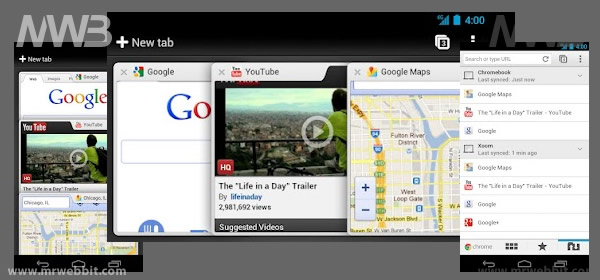 schermate google chrome per android disponibile su android market