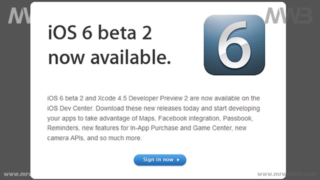 aggiornamento ios6 beta 2 la notifica ufficiale di apple