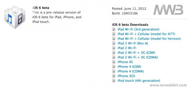 apple rilascia la verisone beta di ios 6 da scaricare gratuitamente