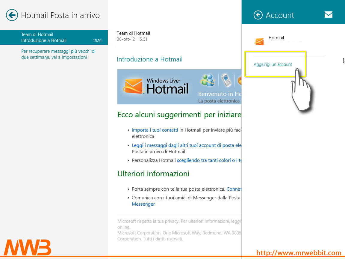 Scaricare la posta con protocollo POP3 e Windows 8