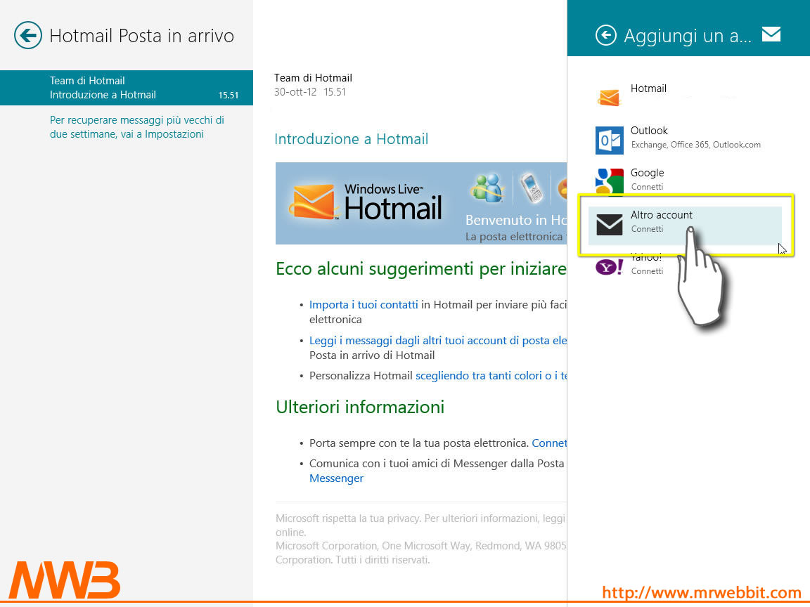 Scaricare la posta con protocollo POP3 e Windows 8