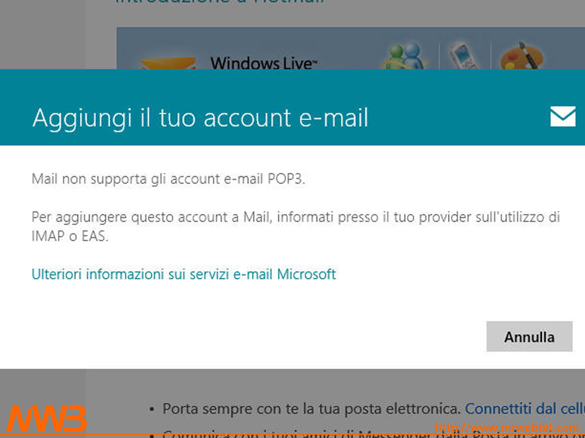 Scaricare la posta con protocollo POP3 e Windows 8