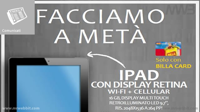 billa offre ipad di 4 generazione a meta prezzo