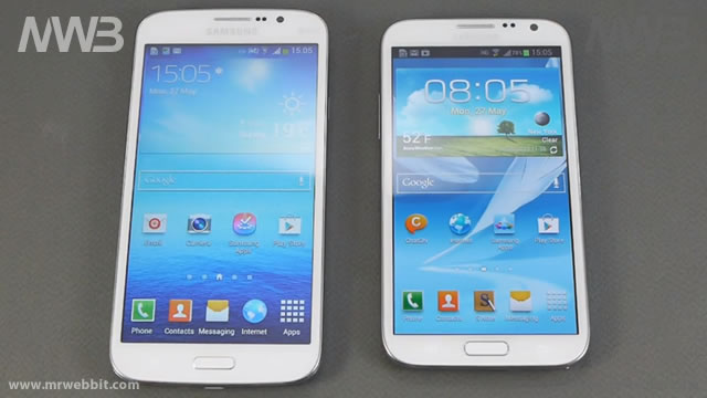 Sfida fra Samsung Galaxy Mega 5.8 e Samsung Galaxy Note II