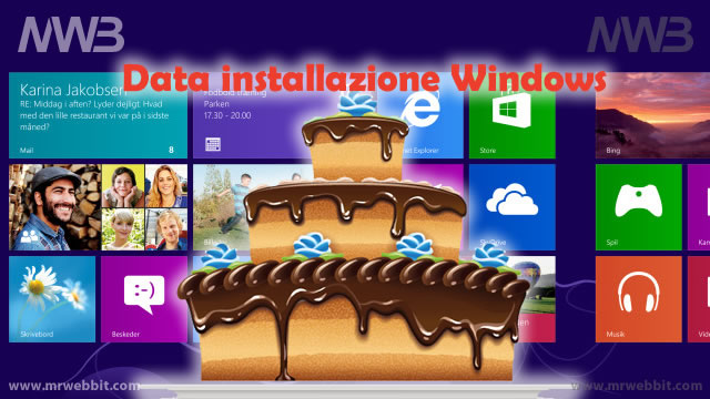 data installazione di windows