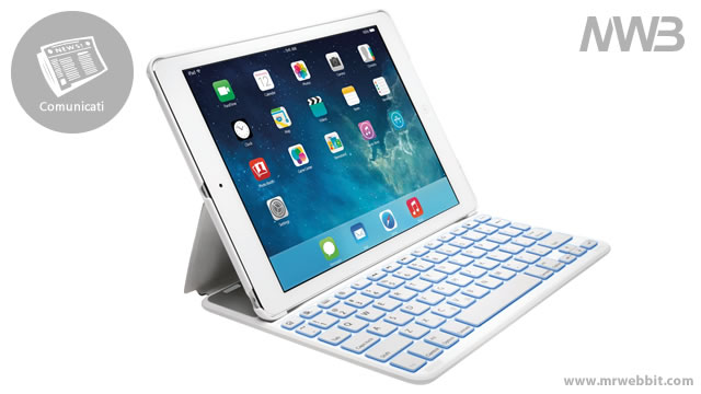 cover e tastiera per trasformare ipad in un notebook protetto piegato