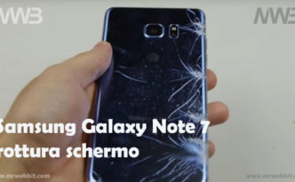 Samsung Galaxy Note 7 rottura vetro frontale e posteriore